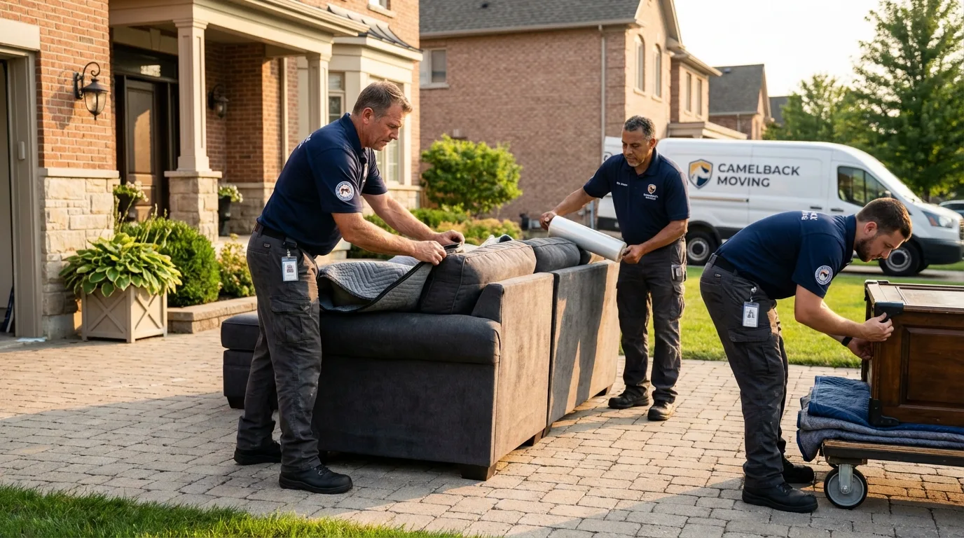 Large estate moving crew wrapping furniture in Boonville, NY